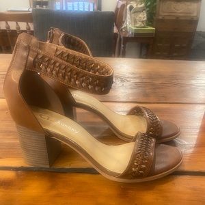 Chinese Laundry Boho leather sandal with chunky heel